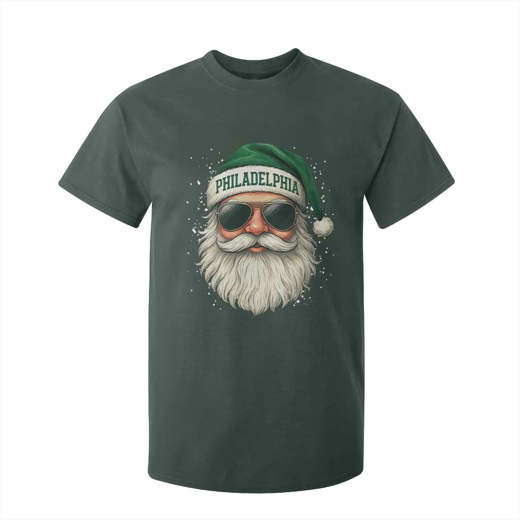 Christmas Philadelphia Fan T Shirt For Kid Funny Retro Santa Philly Lovers TS10 Dark Forest Green Print Your Wear