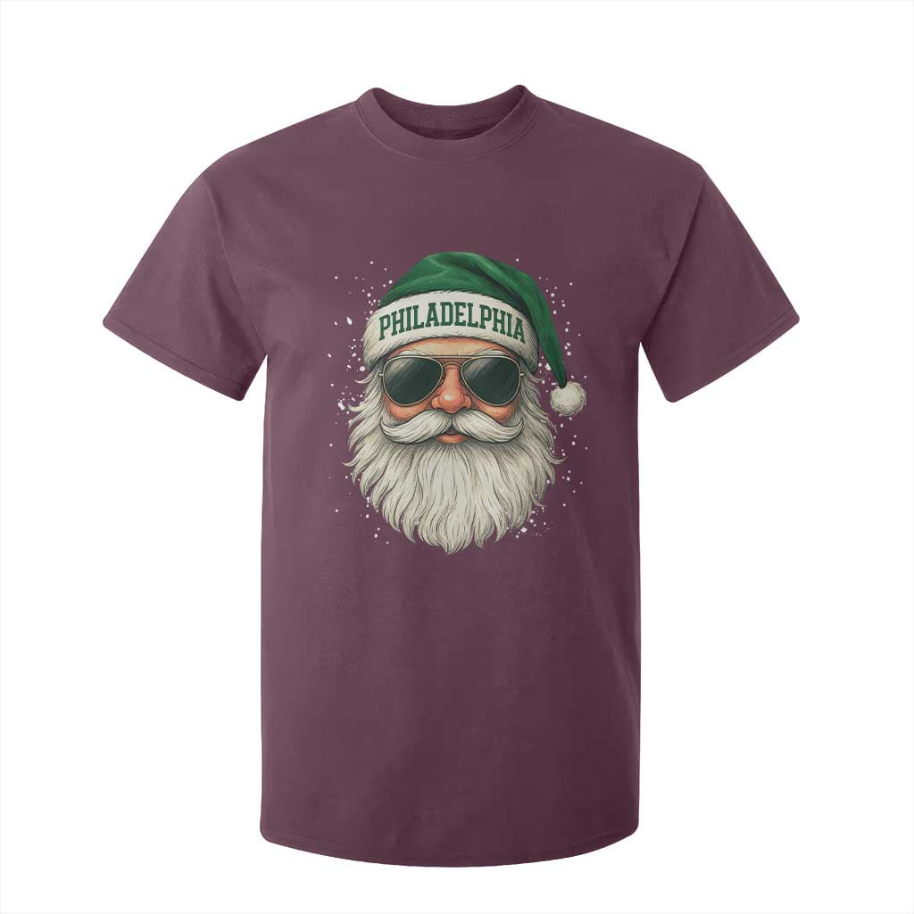 Christmas Philadelphia Fan T Shirt For Kid Funny Retro Santa Philly Lovers TS10 Maroon Print Your Wear