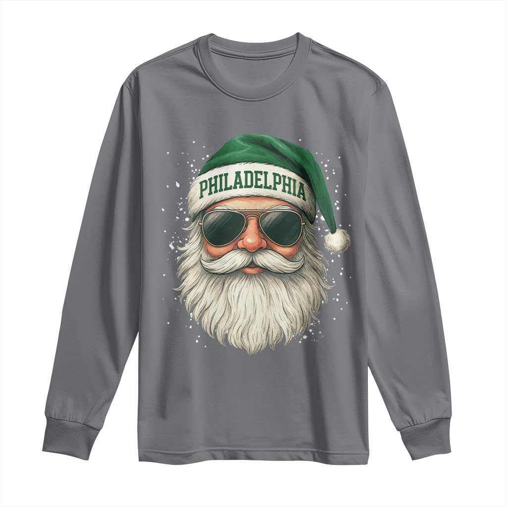 Christmas PFE Long Sleeve Shirt Funny Retro Santa Philly Lovers TS10 Charcoal Print Your Wear