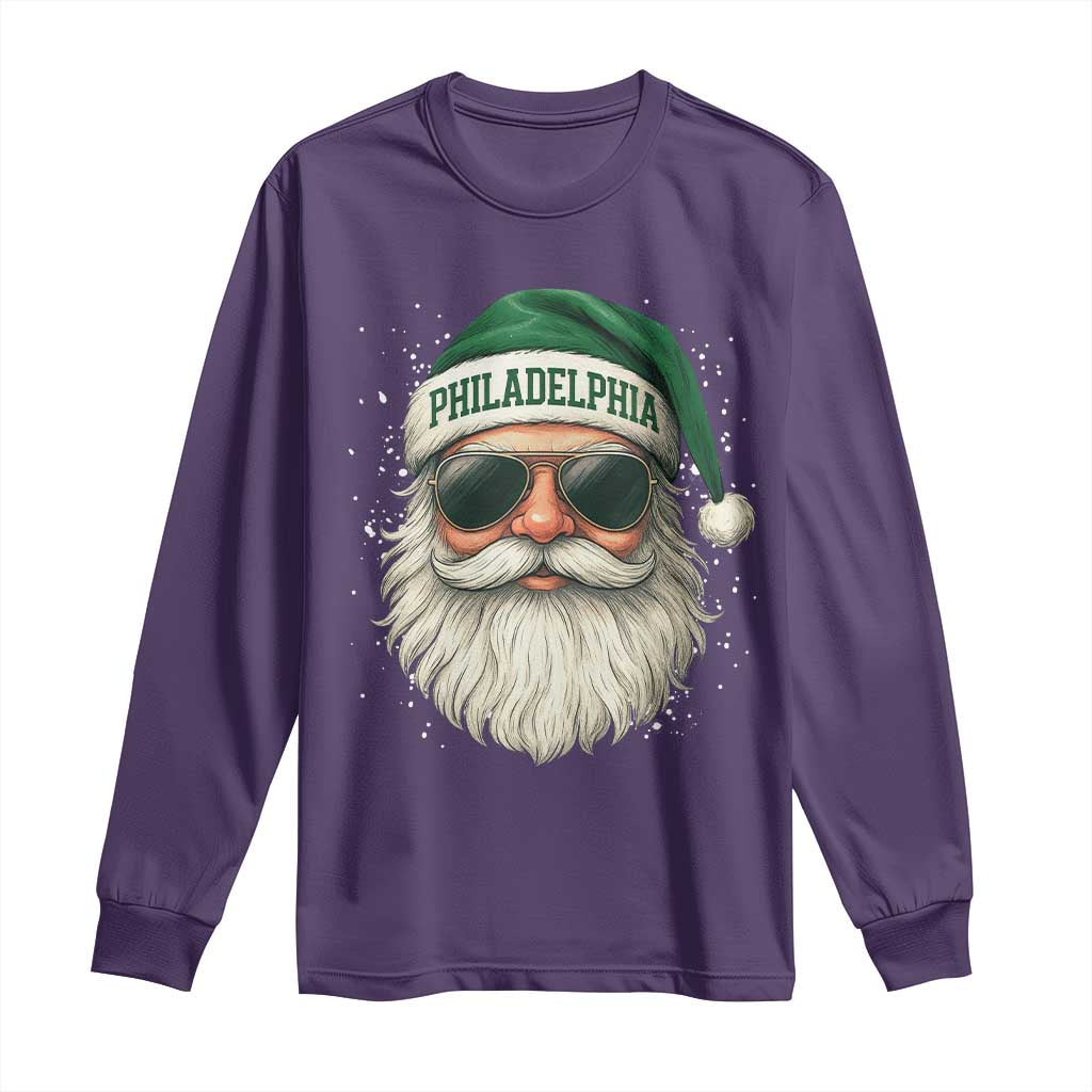Christmas PFE Long Sleeve Shirt Funny Retro Santa Philly Lovers TS10 Purple Print Your Wear