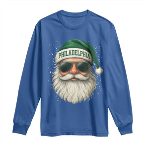 Christmas PFE Long Sleeve Shirt Funny Retro Santa Philly Lovers TS10 Royal Blue Print Your Wear