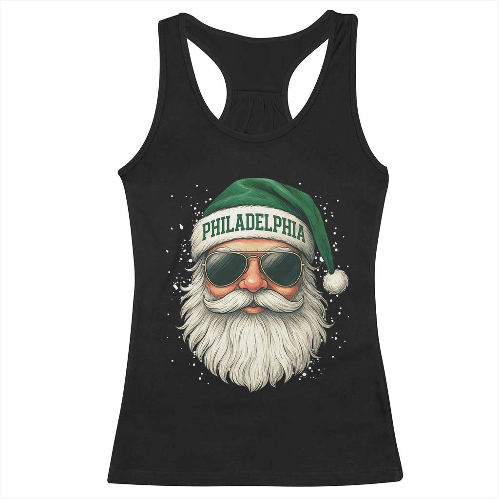 Christmas Philadelphia Fan Racerback Tank Top Funny Retro Santa Philly Lovers TS10 Black Print Your Wear