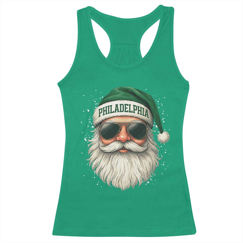 Christmas Philadelphia Fan Racerback Tank Top Funny Retro Santa Philly Lovers TS10 Irish Green Print Your Wear