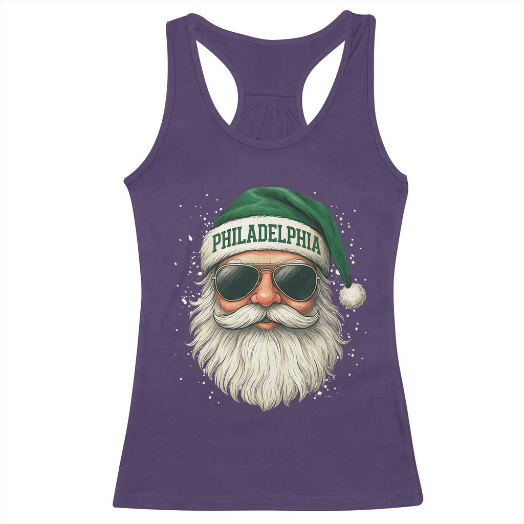 Christmas PFE Racerback Tank Top Funny Retro Santa Philly Lovers TS10 Purple Print Your Wear