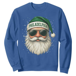 Christmas Philadelphia Fan Sweatshirt Funny Retro Santa Philly Lovers TS10 Royal Blue Print Your Wear