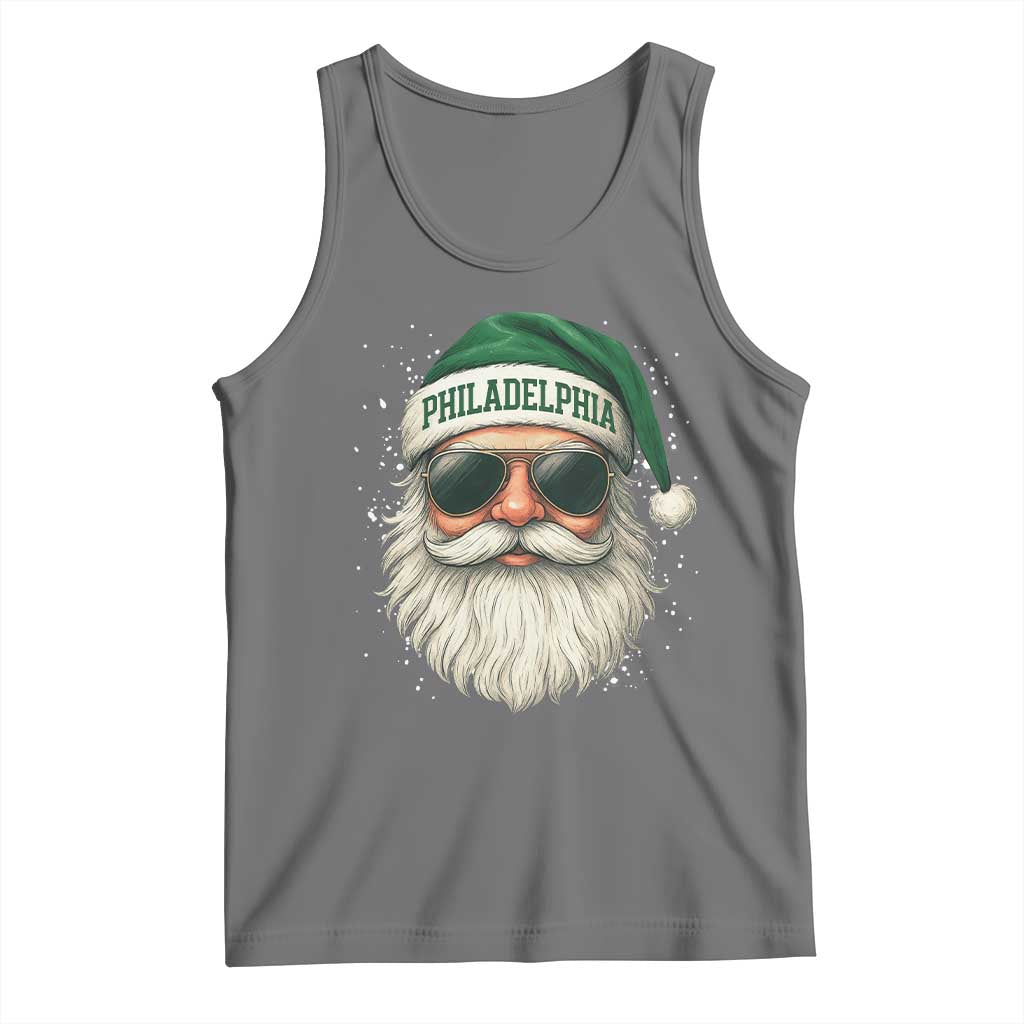 Christmas PFE Tank Top Funny Retro Santa Philly Lovers TS10 Black Heather Print Your Wear