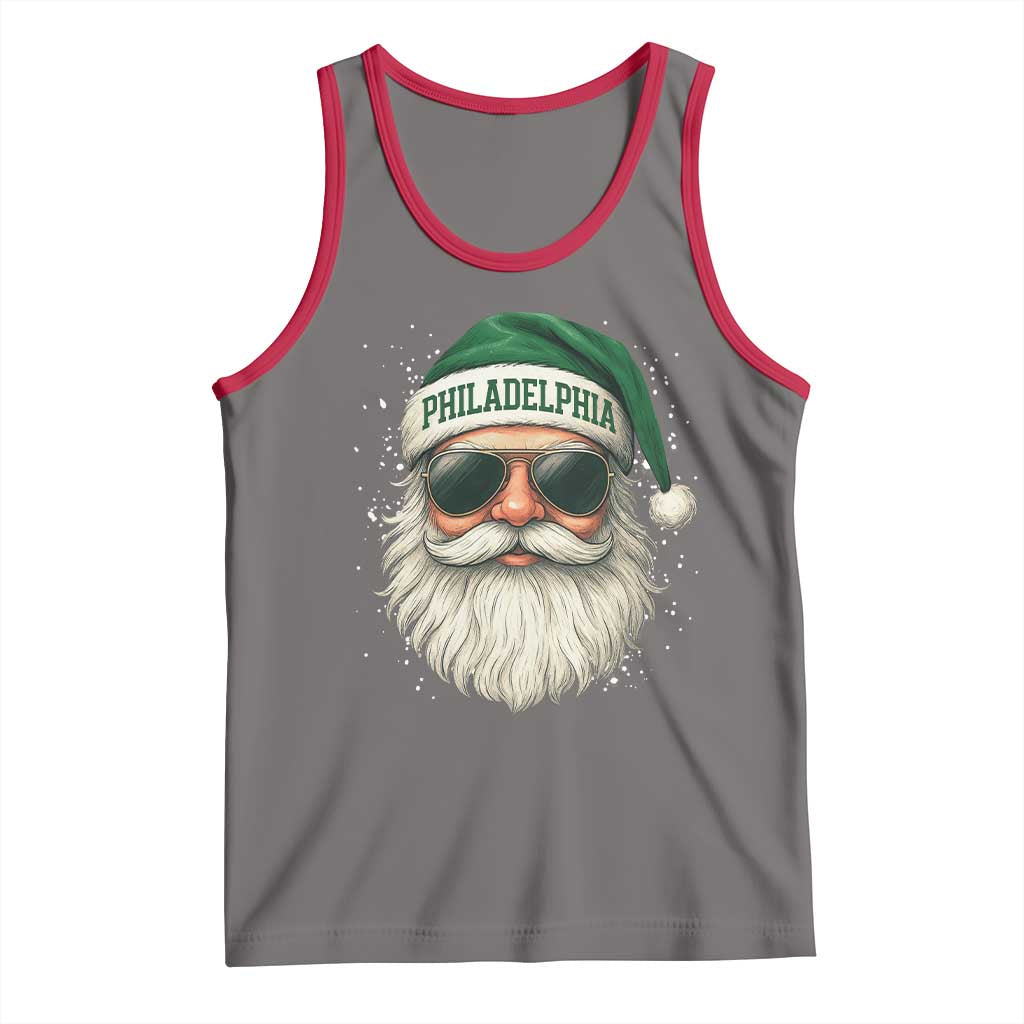 Christmas Philadelphia Fan Tank Top Funny Retro Santa Philly Lovers TS10 Deep Heather Red Print Your Wear