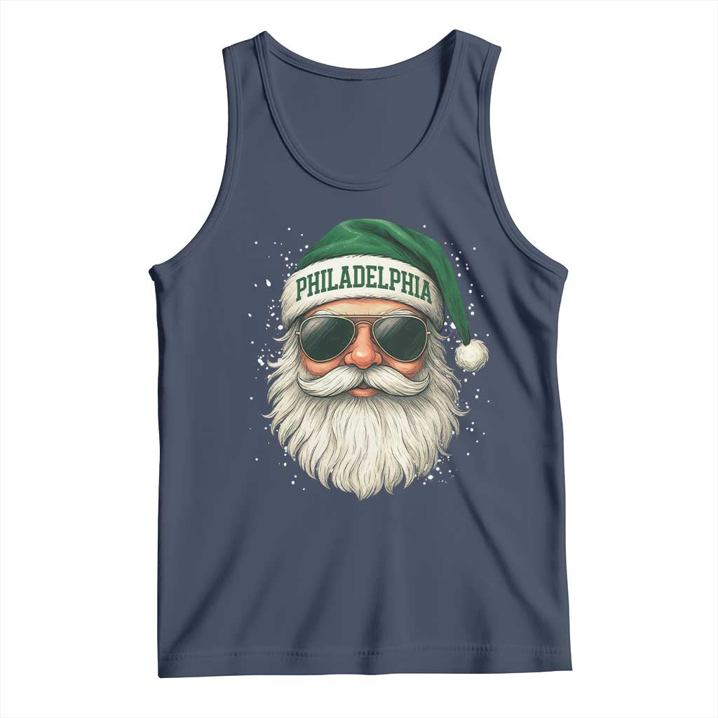 Christmas Philadelphia Fan Tank Top Funny Retro Santa Philly Lovers TS10 Navy Print Your Wear