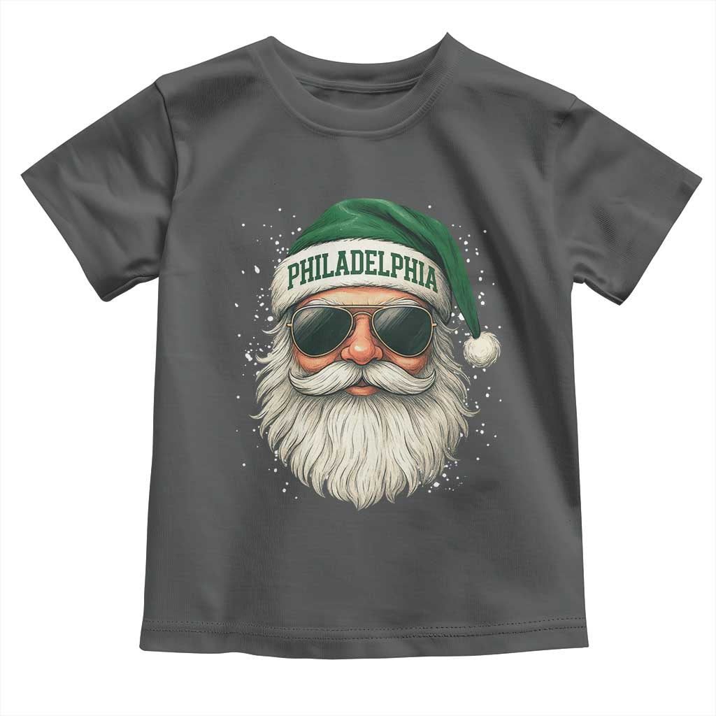 Christmas Philadelphia Fan Toddler T Shirt Funny Retro Santa Philly Lovers TS10 Dark Heather Print Your Wear