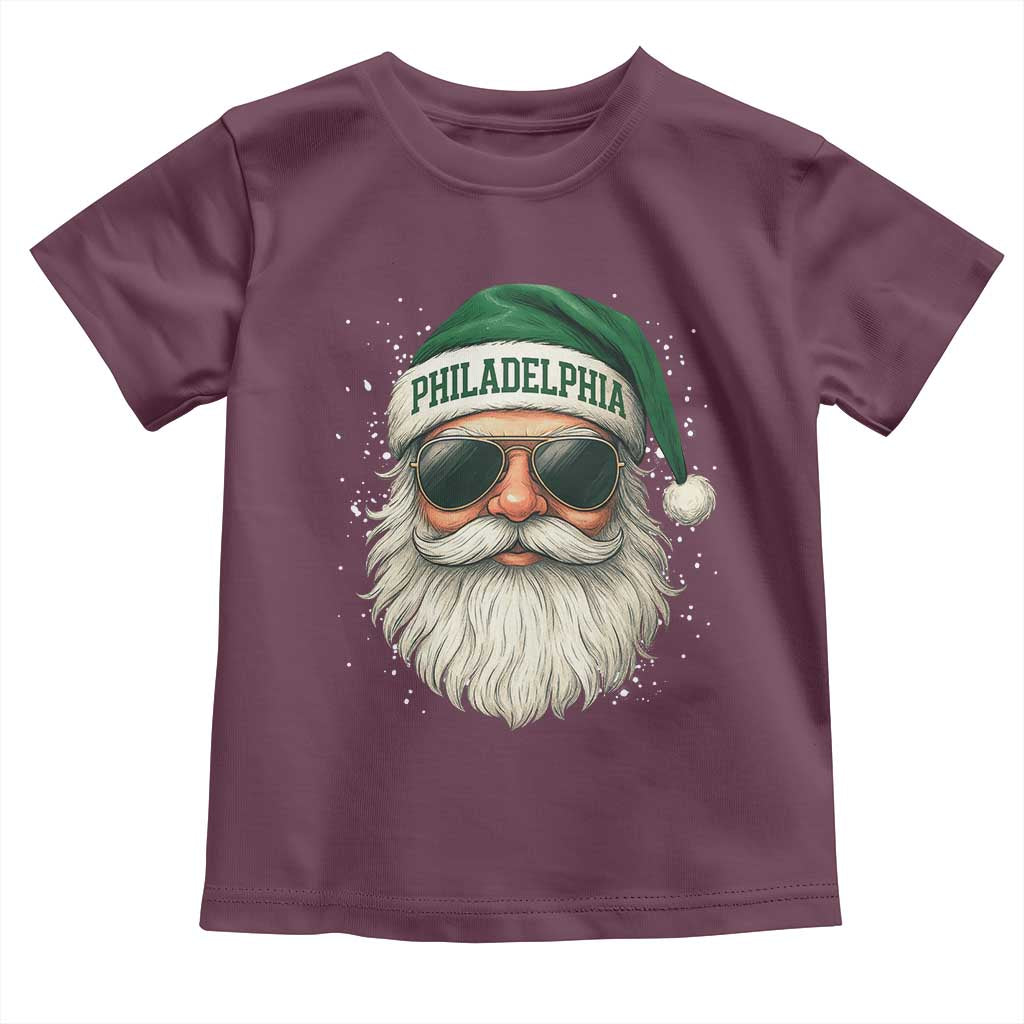 Christmas Philadelphia Fan Toddler T Shirt Funny Retro Santa Philly Lovers TS10 Maroon Print Your Wear