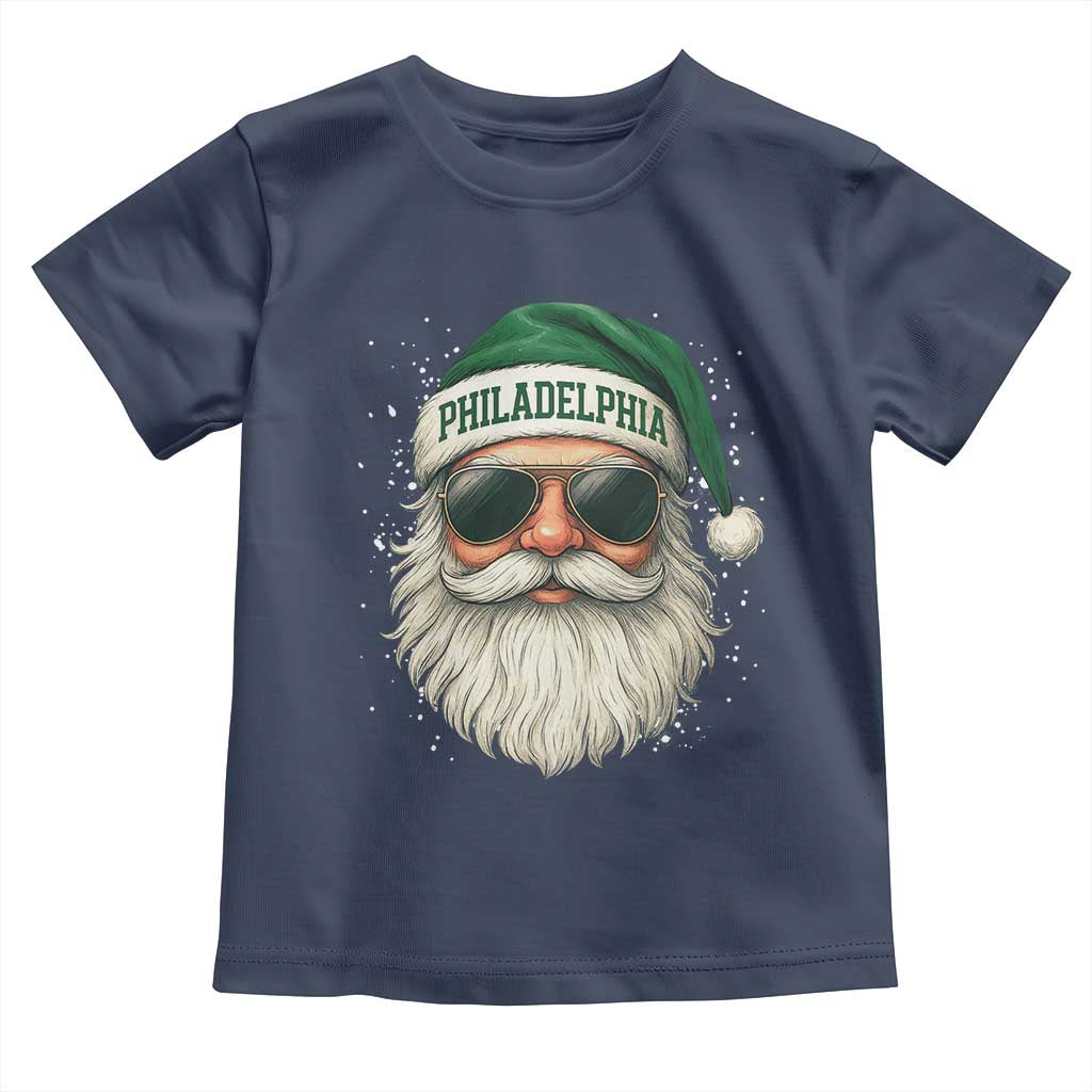 Christmas Philadelphia Fan Toddler T Shirt Funny Retro Santa Philly Lovers TS10 Navy Print Your Wear