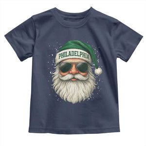 Christmas Philadelphia Fan Toddler T Shirt Funny Retro Santa Philly Lovers TS10 Navy Print Your Wear