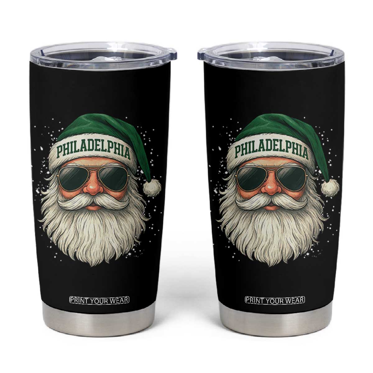Christmas PFE Tumbler Cup Funny Retro Santa Philly Lovers TS10 Black Print Your Wear