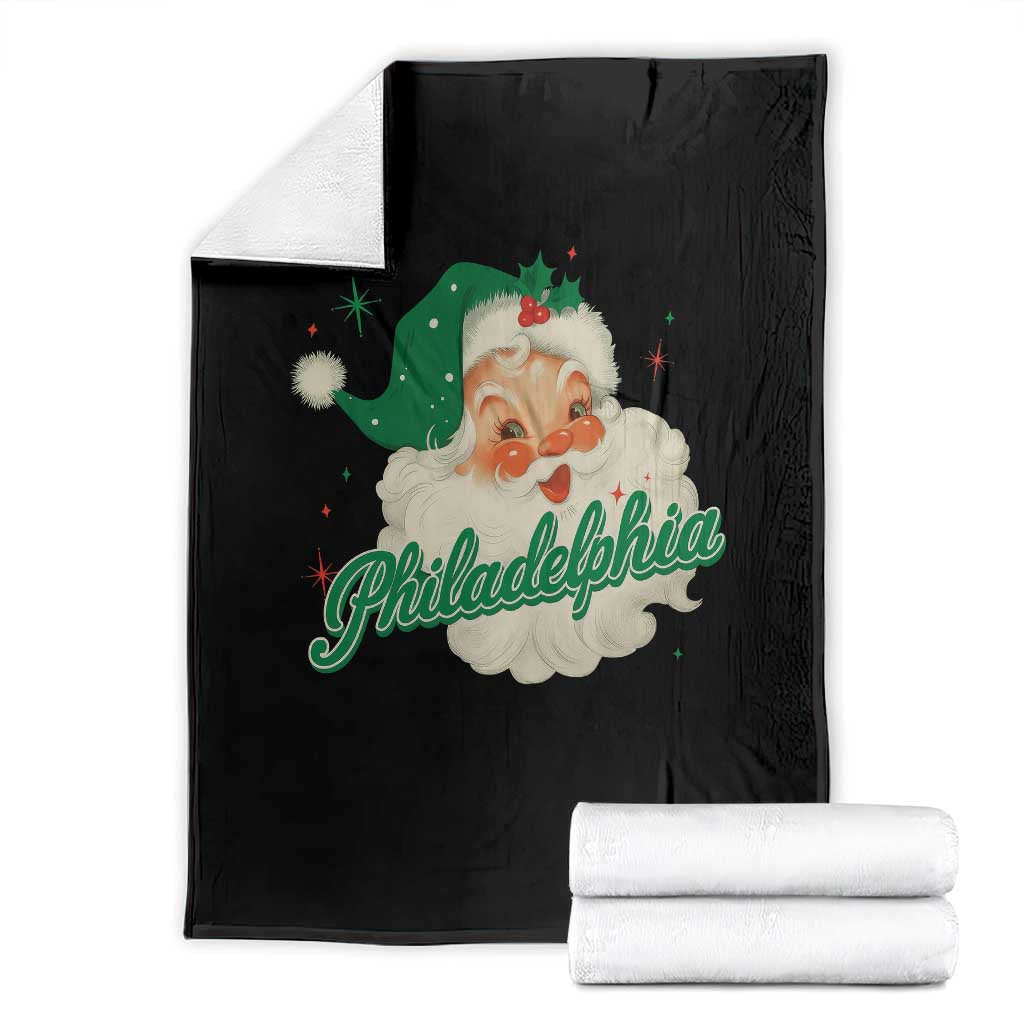 Christmas Philadelphia Football Throw Blanket Vintage Santa Philly Lovers TS10 Black Print Your Wear