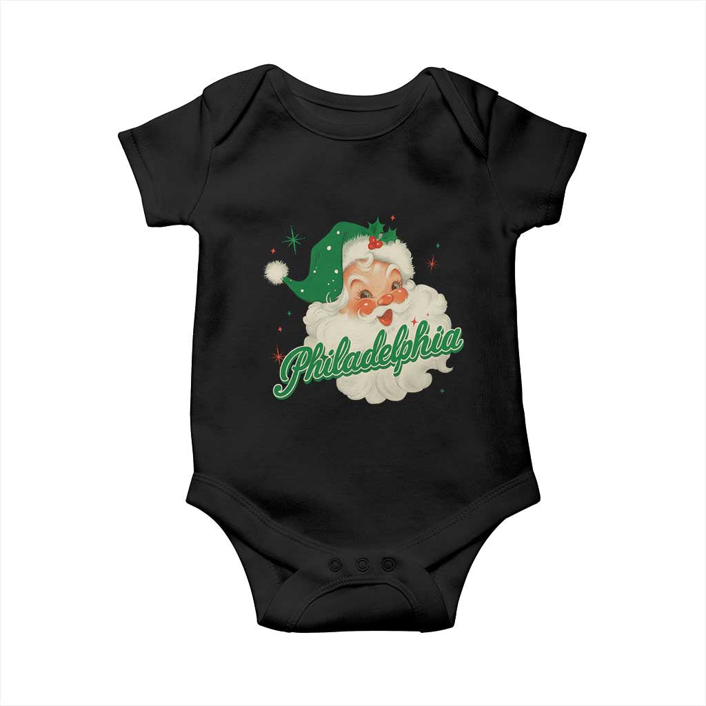 Christmas Philly Lover Baby Onesie Vintage Santa EF Football Fan TS10 Black Print Your Wear