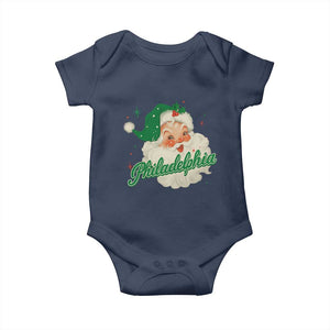Christmas Philly Lover Baby Onesie Vintage Santa EF Football Fan TS10 Navy Print Your Wear