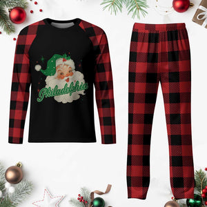 Christmas Philadelphia Football Plaid Pajama Set Vintage Santa Philly Lovers TS10 Buffalo Plaid Print Your Wear