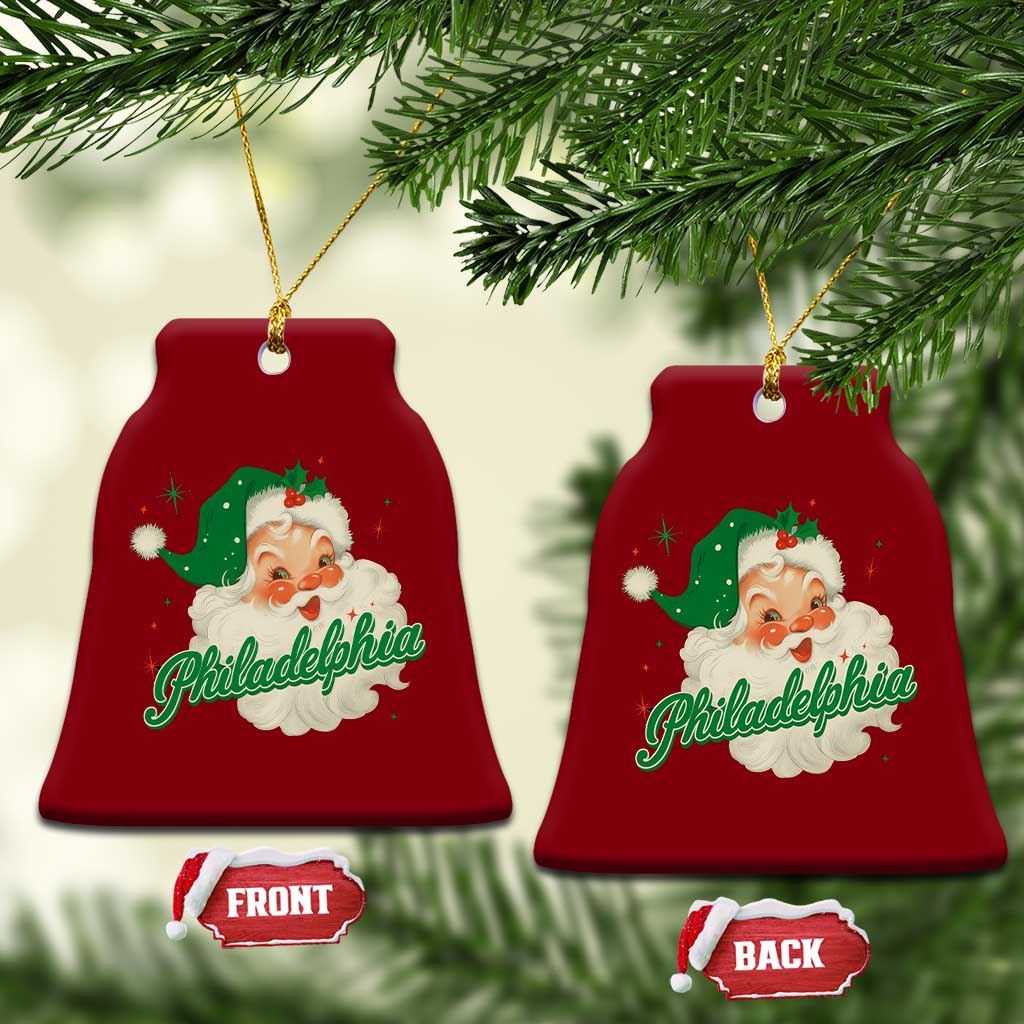 Christmas Philadelphia Football Ceramic Ornament Vintage Santa Philly Lovers TS10 Print Your Wear