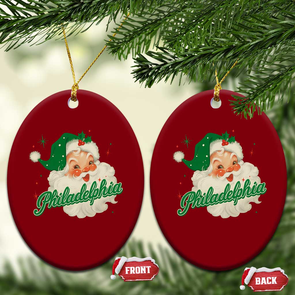 Christmas Philly Lover Ceramic Ornament Vintage Santa EF Football Fan TS10 Print Your Wear