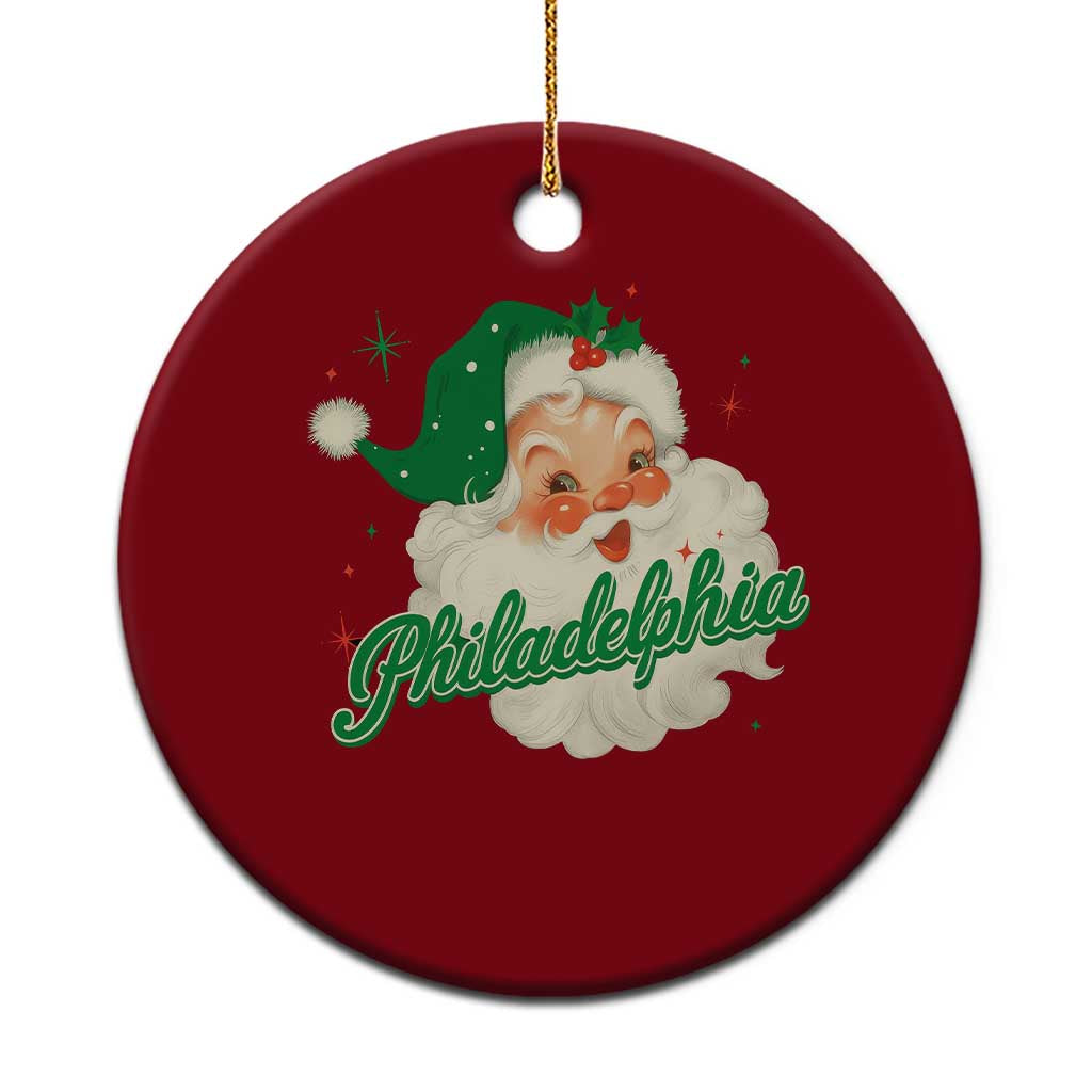 Christmas Philly Lover Ceramic Ornament Vintage Santa EF Football Fan TS10 1pc Red Print Your Wear