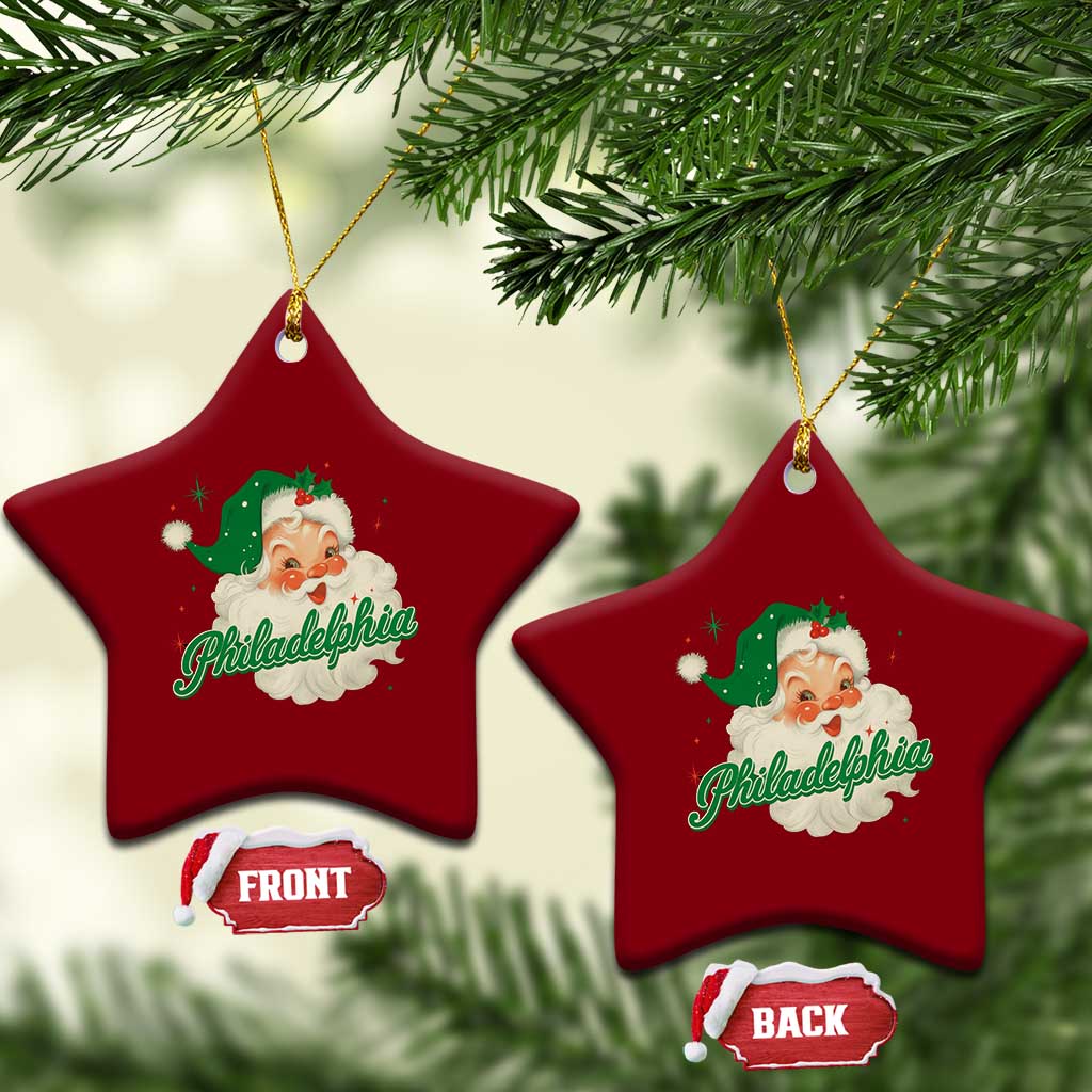Christmas Philadelphia Football Ceramic Ornament Vintage Santa Philly Lovers TS10 Print Your Wear