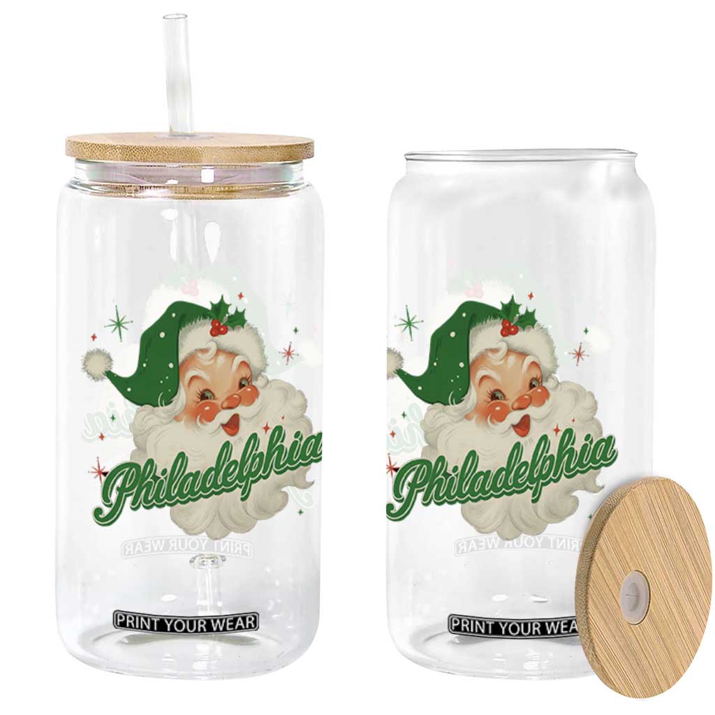 Christmas Philadelphia Football Glass Can Vintage Santa Philly Lovers TS10 Print Your Wear