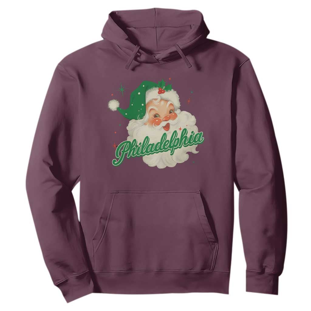 Christmas Philadelphia Football Hoodie Vintage Santa Philly Lovers TS10 Maroon Print Your Wear