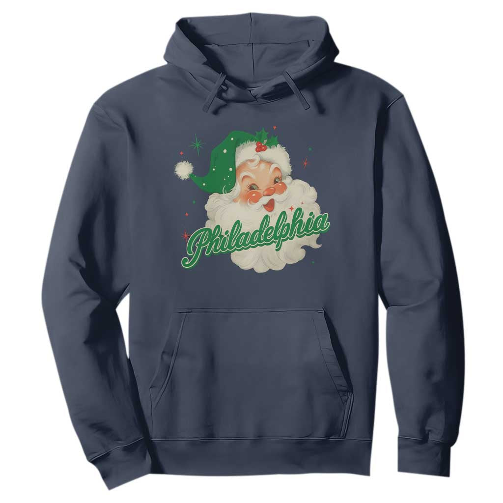 Christmas Philly Lover Hoodie Vintage Santa EF Football Fan TS10 Navy Print Your Wear