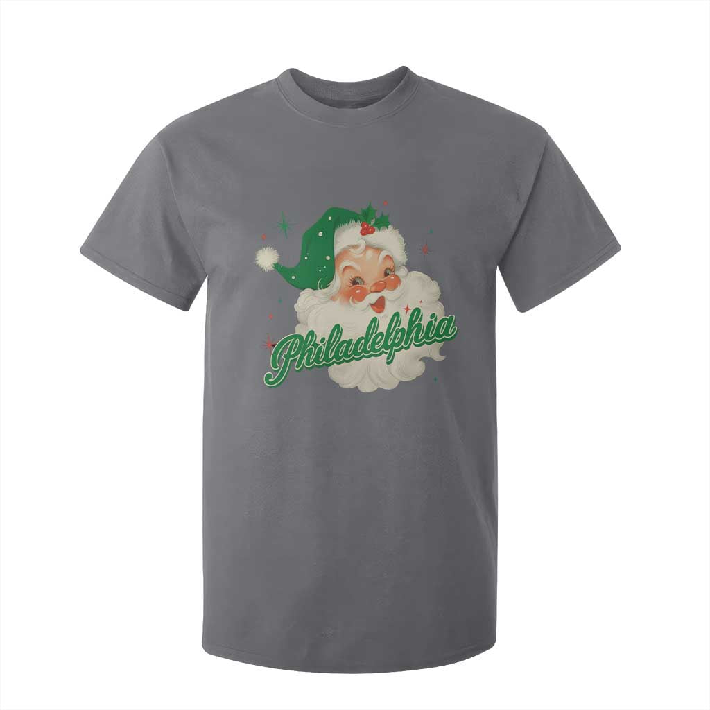 Christmas Philadelphia Football T Shirt For Kid Vintage Santa Philly Lovers TS10 Charcoal Print Your Wear