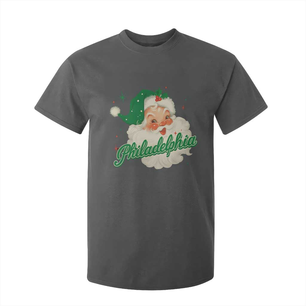 Christmas Philadelphia Football T Shirt For Kid Vintage Santa Philly Lovers TS10 Dark Heather Print Your Wear