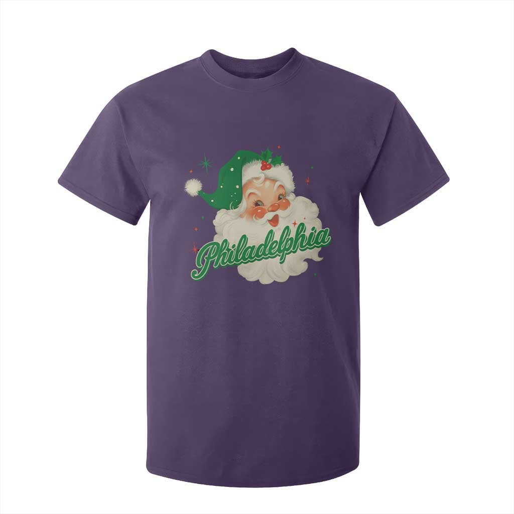 Christmas Philly Lover T Shirt For Kid Vintage Santa EF Football Fan TS10 Purple Print Your Wear