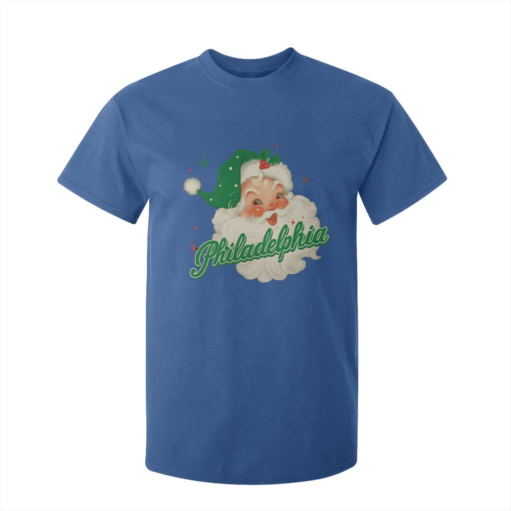 Christmas Philadelphia Football T Shirt For Kid Vintage Santa Philly Lovers TS10 Royal Blue Print Your Wear