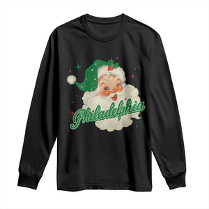 Christmas Philadelphia Football Long Sleeve Shirt Vintage Santa Philly Lovers TS10 Black Print Your Wear