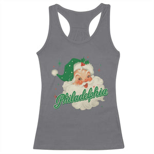 Christmas Philadelphia Football Racerback Tank Top Vintage Santa Philly Lovers TS10 Charcoal Print Your Wear