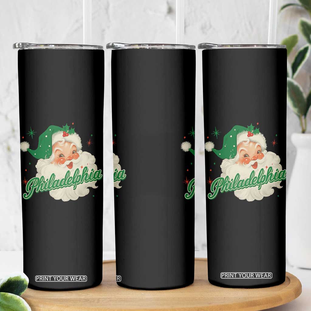 Christmas Philadelphia Football Skinny Tumbler Vintage Santa Philly Lovers TS10 Print Your Wear