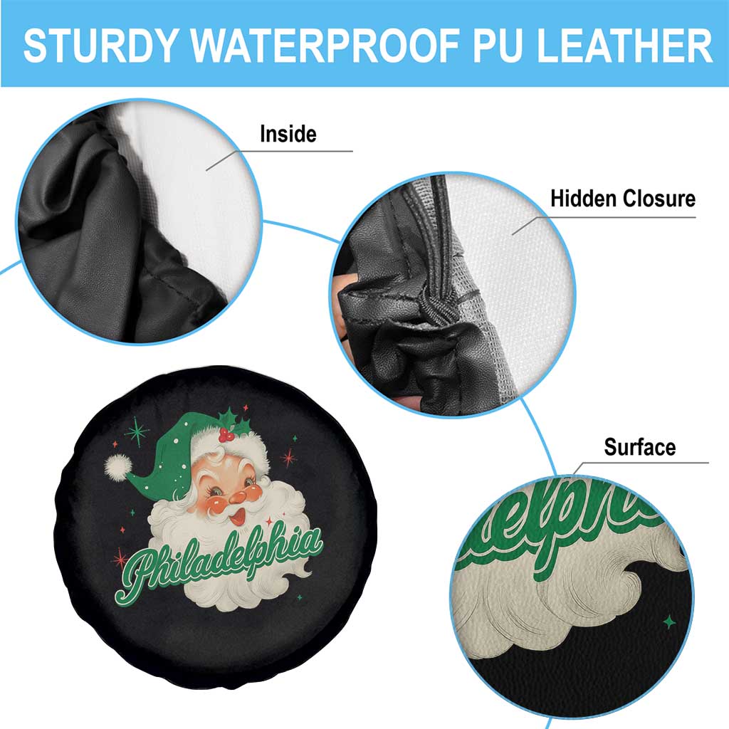 Christmas Philly Lover Spare Tire Cover Vintage Santa EF Football Fan TS10 Print Your Wear