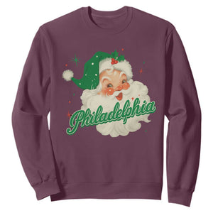 Christmas Philadelphia Football Sweatshirt Vintage Santa Philly Lovers TS10 Maroon Print Your Wear