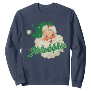 Christmas Philly Lover Sweatshirt Vintage Santa EF Football Fan TS10 Navy Print Your Wear