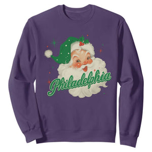 Christmas Philadelphia Football Sweatshirt Vintage Santa Philly Lovers TS10 Purple Print Your Wear