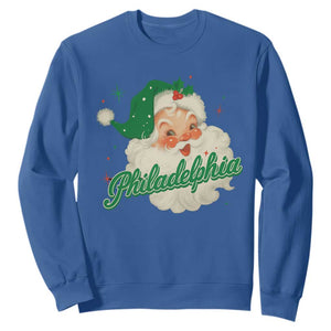 Christmas Philadelphia Football Sweatshirt Vintage Santa Philly Lovers TS10 Royal Blue Print Your Wear