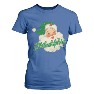 Christmas Philadelphia Football T Shirt For Women Vintage Santa Philly Lovers TS10 Royal Blue Print Your Wear