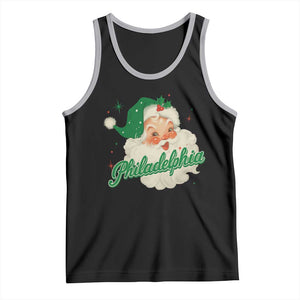 Christmas Philadelphia Football Tank Top Vintage Santa Philly Lovers TS10 Black Athletic Heather Print Your Wear