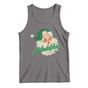 Christmas Philadelphia Football Tank Top Vintage Santa Philly Lovers TS10 Deep Heather Print Your Wear
