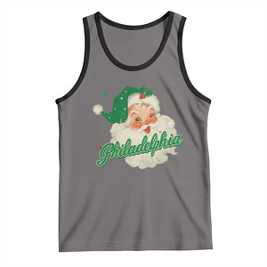 Christmas Philadelphia Football Tank Top Vintage Santa Philly Lovers TS10 Deep Heather Black Print Your Wear
