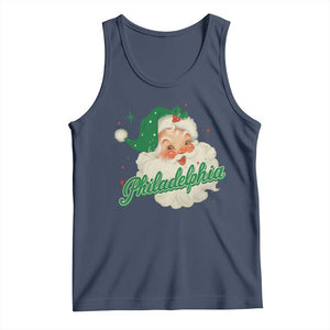 Christmas Philadelphia Football Tank Top Vintage Santa Philly Lovers TS10 Navy Print Your Wear