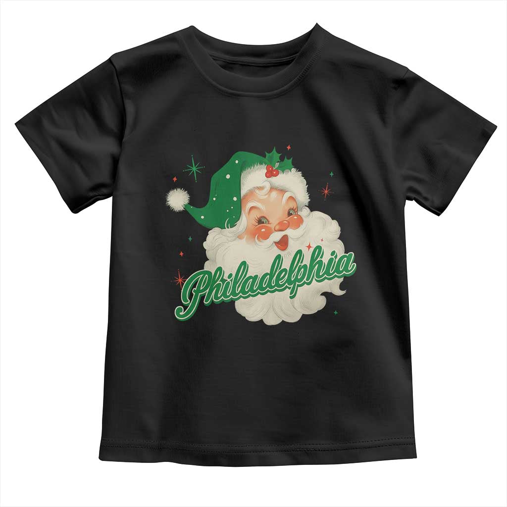 Christmas Philadelphia Football Toddler T Shirt Vintage Santa Philly Lovers TS10 Black Print Your Wear