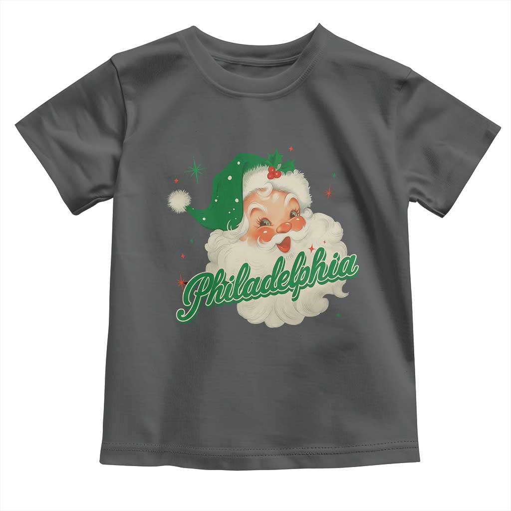 Christmas Philadelphia Football Toddler T Shirt Vintage Santa Philly Lovers TS10 Dark Heather Print Your Wear