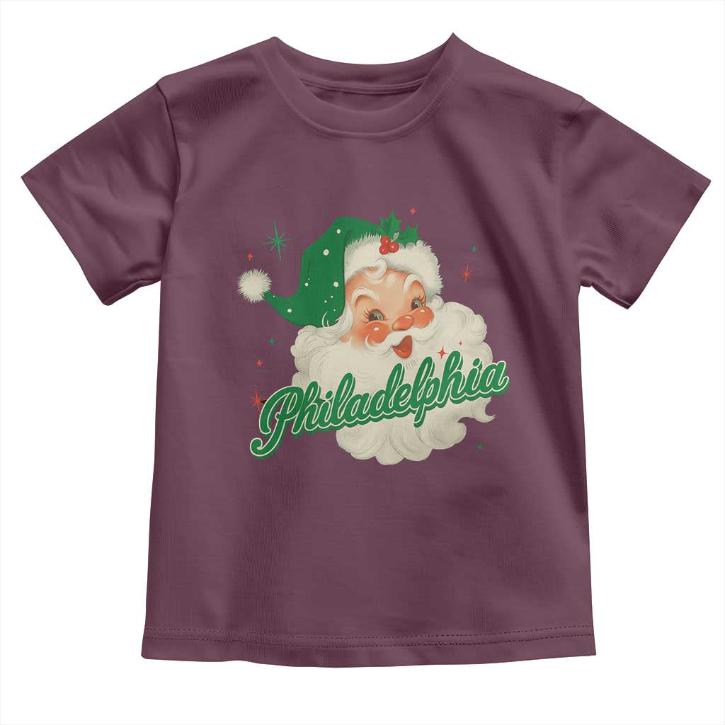 Christmas Philly Lover Toddler T Shirt Vintage Santa EF Football Fan TS10 Maroon Print Your Wear