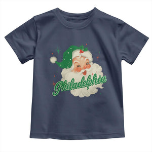 Christmas Philadelphia Football Toddler T Shirt Vintage Santa Philly Lovers TS10 Navy Print Your Wear