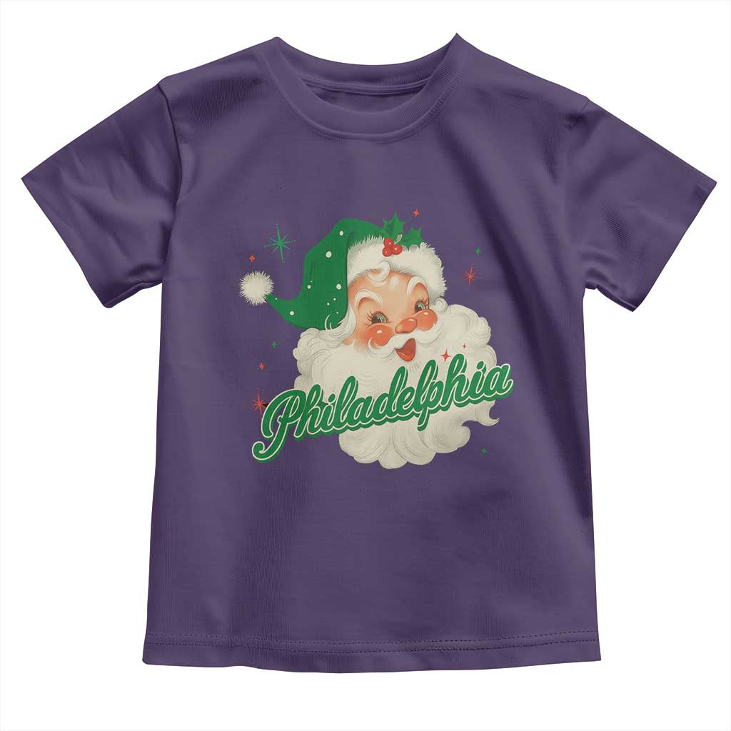 Christmas Philadelphia Football Toddler T Shirt Vintage Santa Philly Lovers TS10 Purple Print Your Wear
